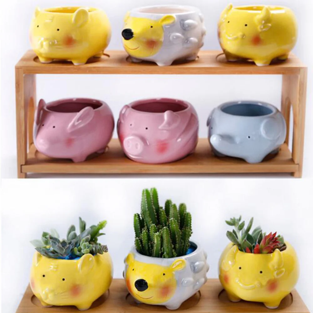 4 шт творческие цветочные горшки для висячих Керамика бассейна Сочные горшках