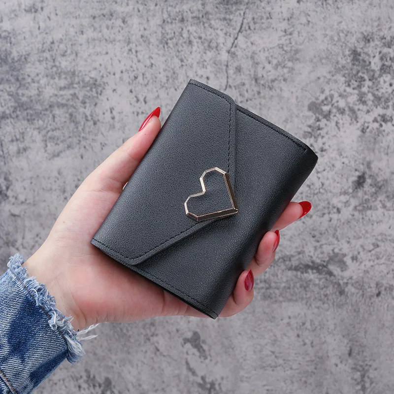 

2021 new retro luxury ladies short Korean large-capacity cute coin purse mini small fresh foldable card holder wallet women