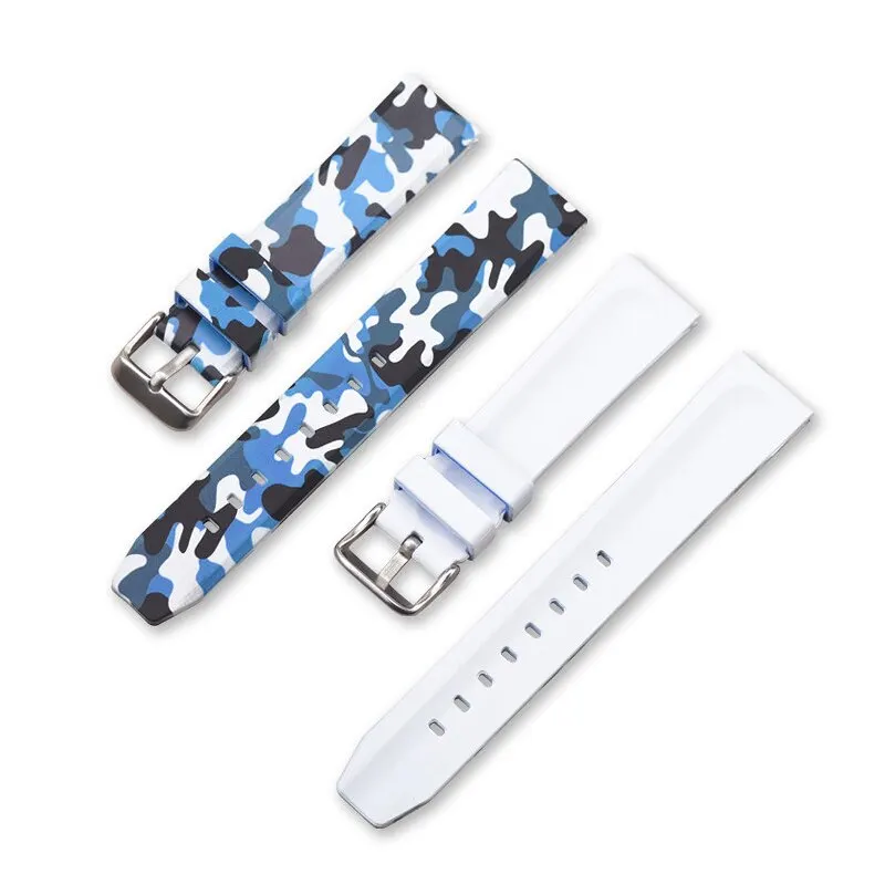 20/22/24 мм камуфляж силиконовый резиновый ремешок для часов модные спортивные