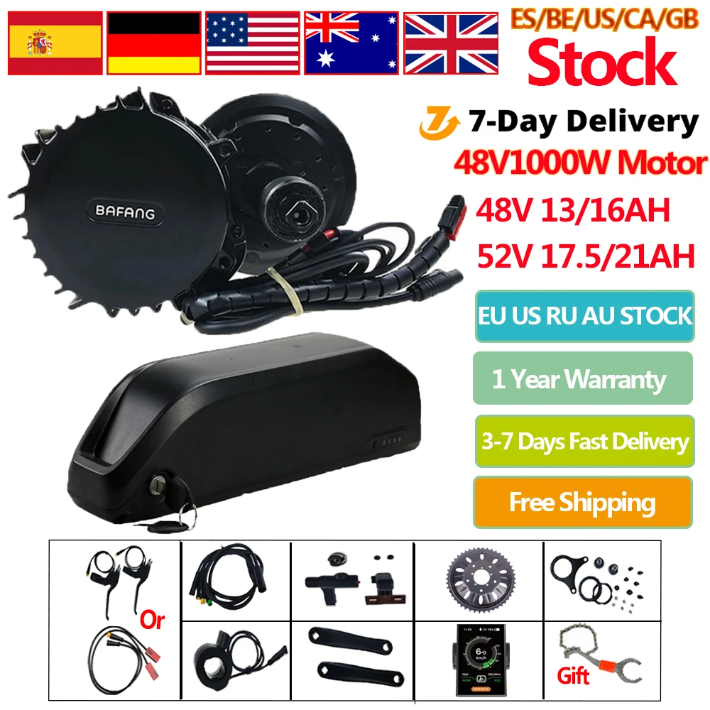 

Bafang 1000 Вт BBS03B BBSHD комплект для конвертации двигателя с батареей Ebike 48V20AH 52V16AH 8fun батарея для преобразования электровелосипеда