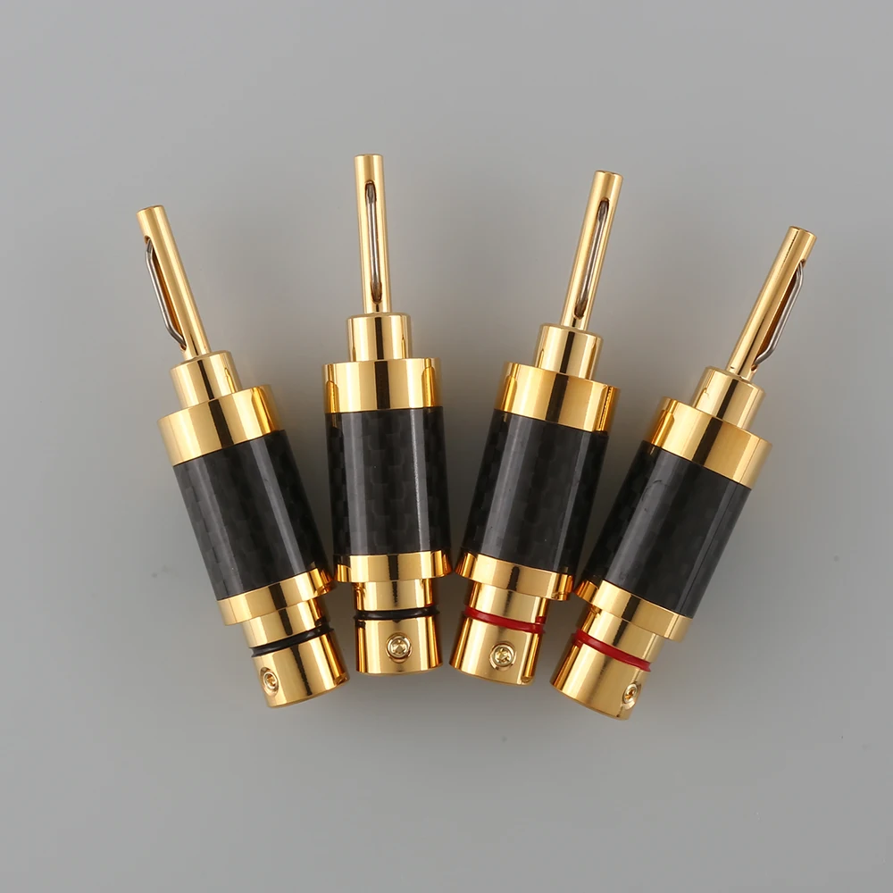 

VB602G Gold Plated Carbon Fiber Speaker Cable Wire Banana Plug Connector audio cable jack