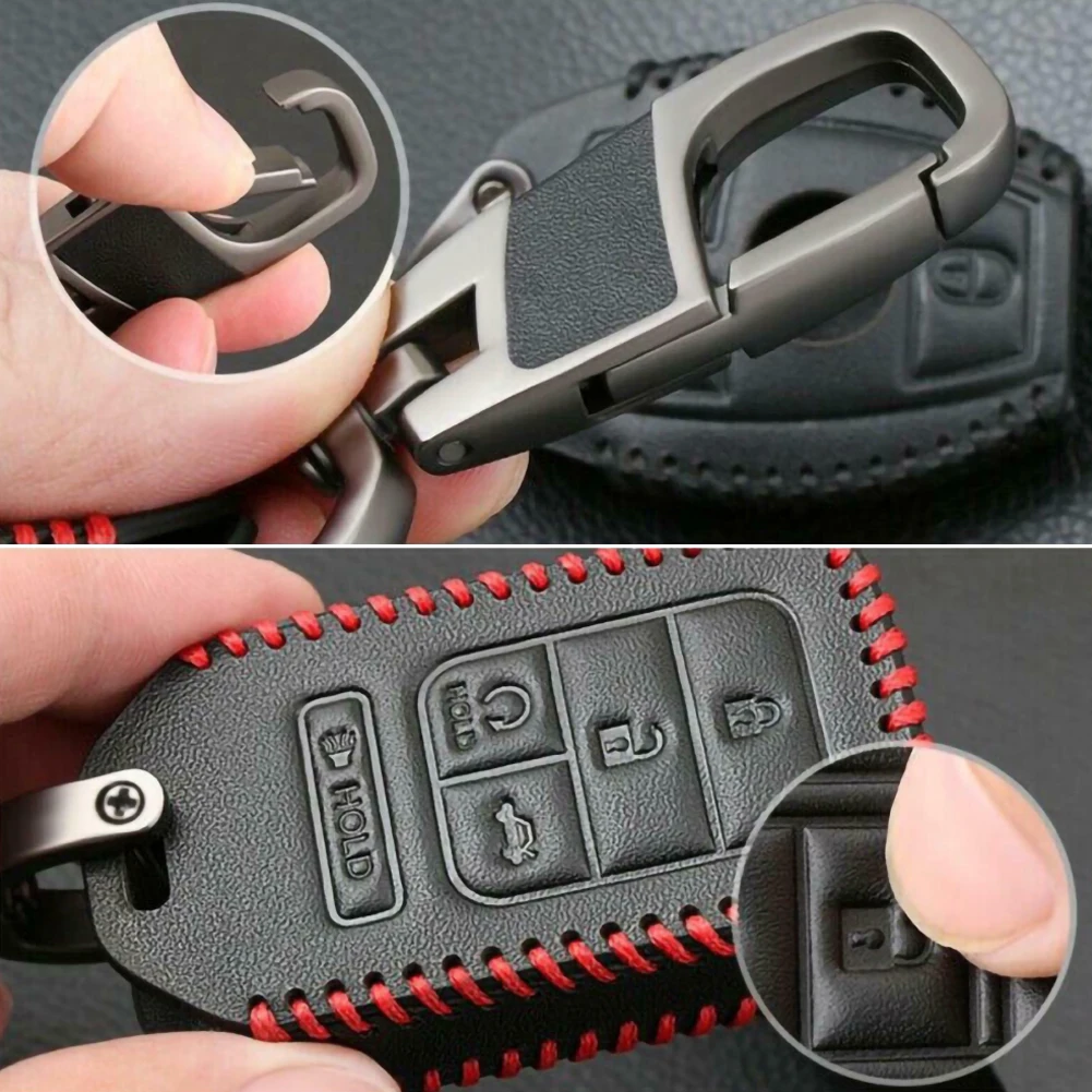 Чехол для автомобильного смарт ключа из натуральной кожи Honda Civic Accord Pilot CR V 2015 2016