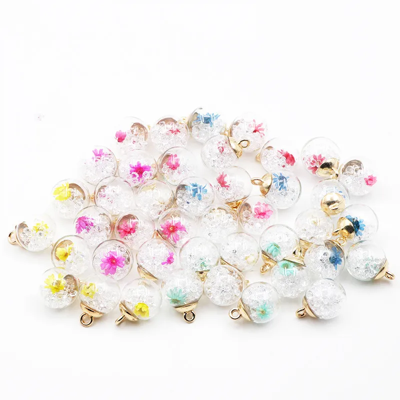 6 шт. стеклянные пуговицы с хрустальным шариком цветные цветочные алмазные