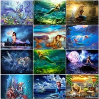 magic cartoon mermaid 5d diy diamond painting full square round drill embroidery cross stitch kits mosaic pictures home decor