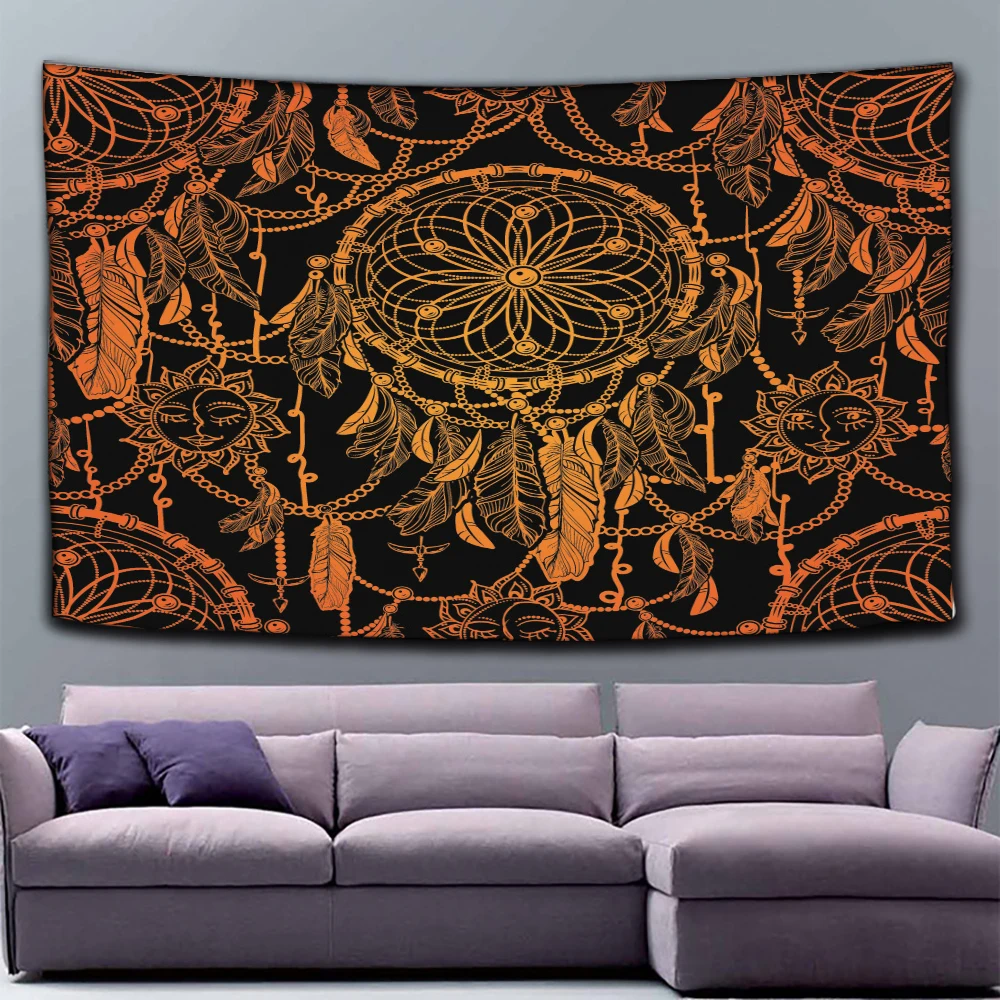 

Bedroom Tapestry Black White Mandala Dream Catcher Tapestry Wall Hanging Boho Decor Wall Art Tapestry for Living Room Dorm Decor