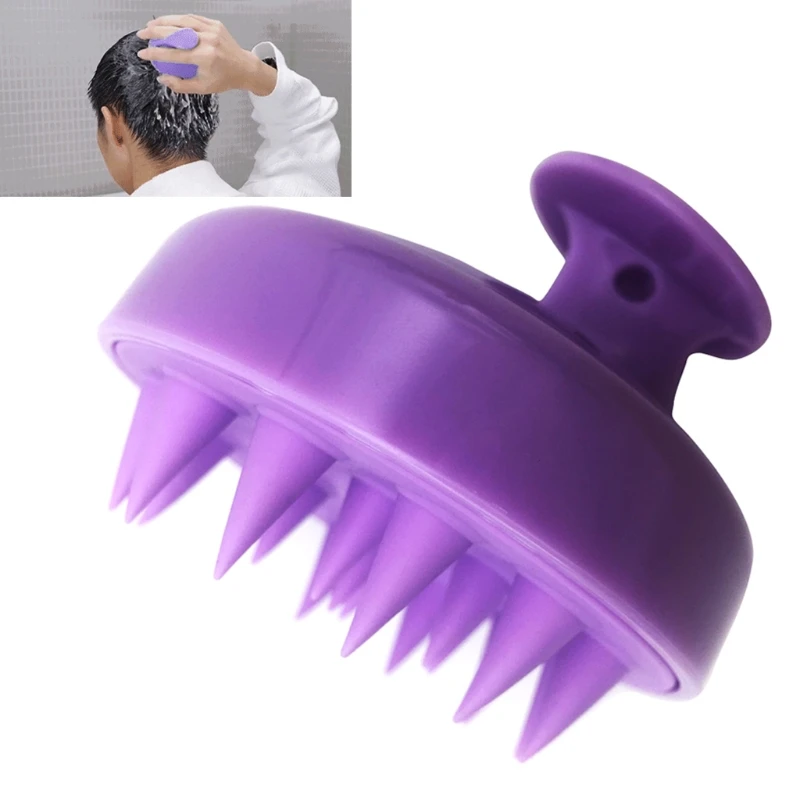 

Силиконовый волос массажер для головы щетка для мытья ковра Мокрый Сухой Ручной массаж головы скруббер