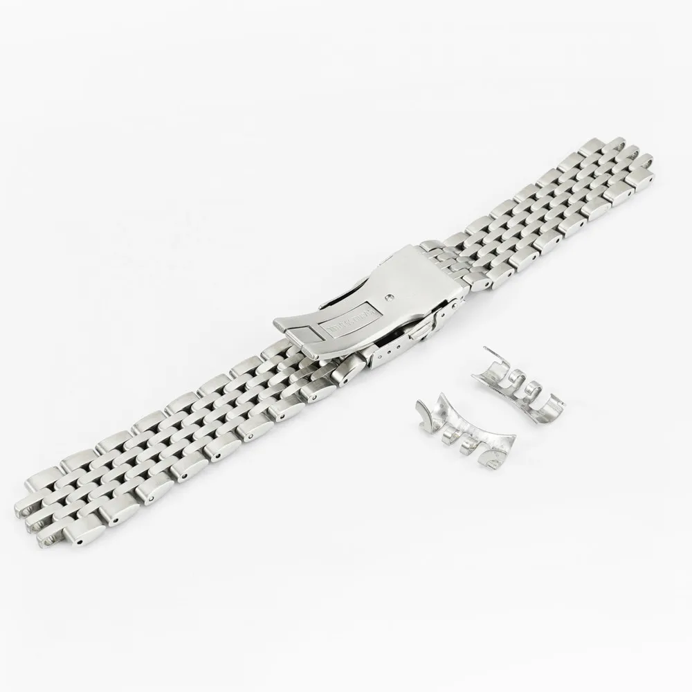 20mm 22mm Stainless steel Curved End  Bead of Rice Watch Band Strap Fit For SKX 007 Watch
