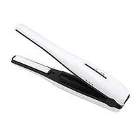 usb mini flat iron portable travel cordless rechargeable curling iron with power for hair straightening and curler white