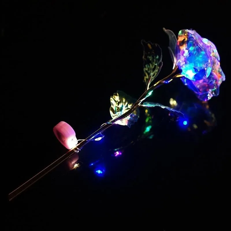 

Festival Gift Gold Foil Rose Nude Flower Creative Home Decoration Crafts Crystal Foil Gifts Box For Mother's Day Valentine's Day