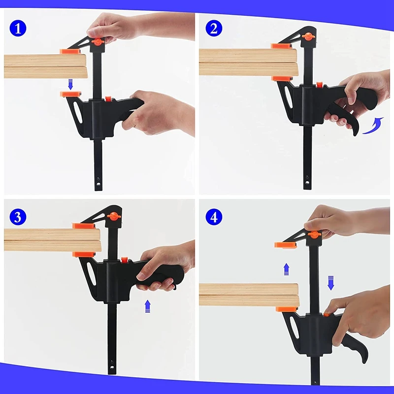 Clamps Set Of 6 150 Mm One-Hand And Spring Clamp For Precise Fixing Quick Release Screw | Инструменты