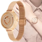 Элегантные кварцевые часы с магнитным шариком, женские наручные часы из нержавеющей стали с кожаным ремешком, минималистичные часы для женщин, подарок для любимых