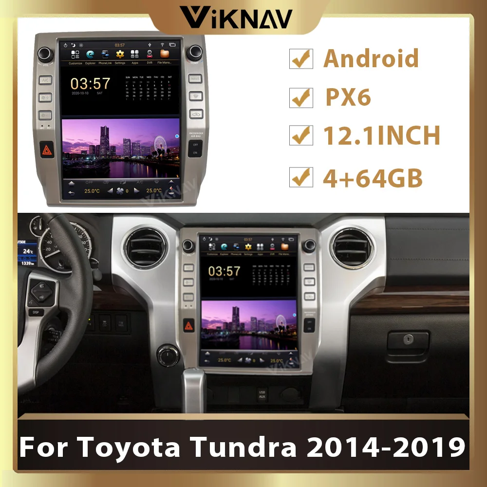 

Telsa Style Vertical Screen 12.1" Android Car Radio For Toyota Tundra 2014-2019 Car Multimedia Player Auto Stereo Gps Navigation