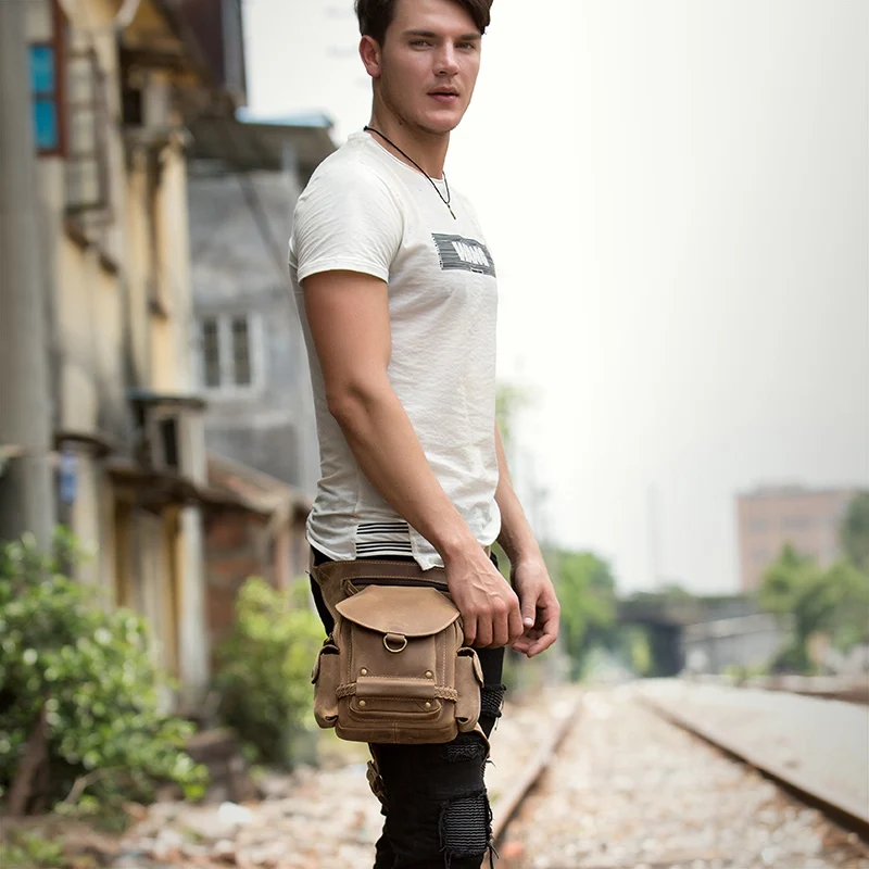 Поясная Сумка из натуральной кожи для езды на мотоцикле Мужская поясная сумка в