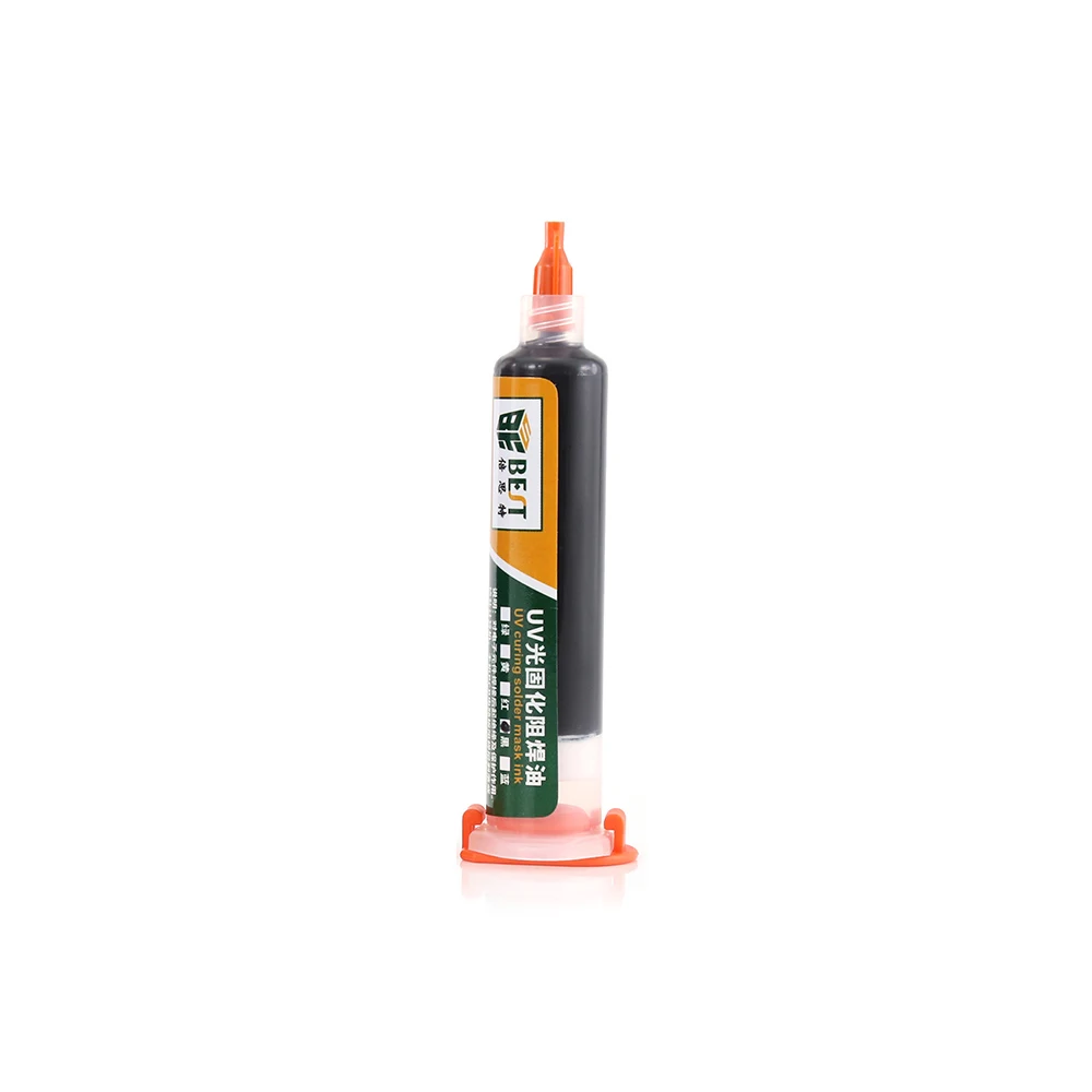 Черный UV Light-sensitive Curable Soldering Paste PCB Circuit Board Paint Welding Fluxes Oil Insulating Protective Paint With Needle - Цвет: Черный