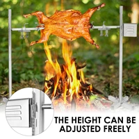 Automatic Barbecue shelf stainless steel lamb Electric BBQ Rotisserie Kit lamb grill Outdoor Roaster Rod Folding Cooking Grills
