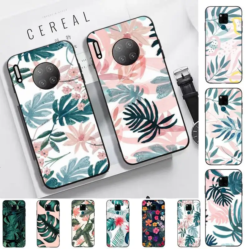 

FHNBLJ Palm tree Leaves Plant Flower Phone Case for Huawei Mate 20 10 9 40 30 lite pro X Nova 2 3i 7se
