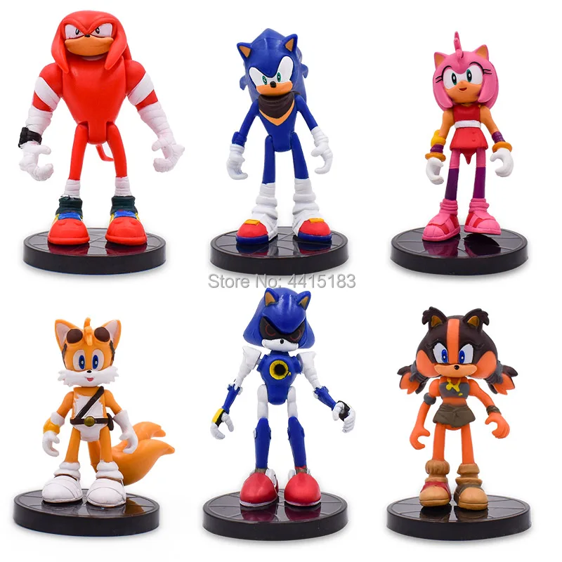 Аниме Соник Хвосты Amy Rose Knuckles Shadow ПВХ экшн кукольная фигурка игрушка Рождественский подарок для детей 7