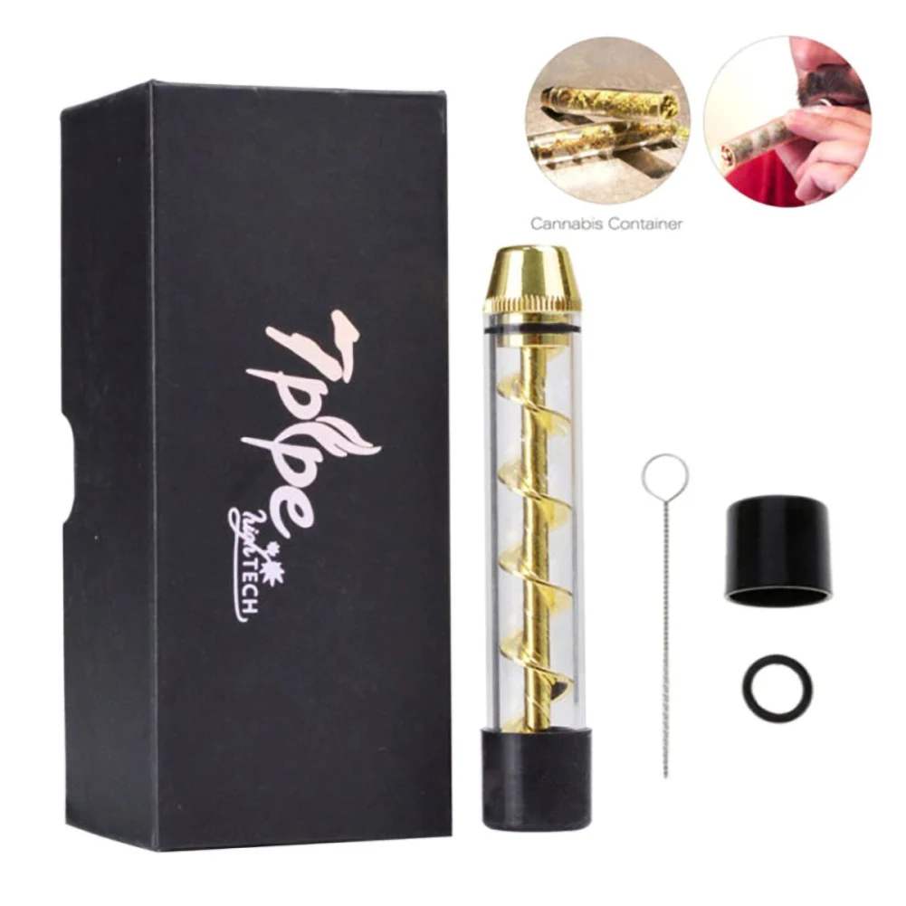 

Spiral Orbit Pipe New Design Smoking Pipe DIY Tobacco Pipes Mini Twisty Metal Tip Smoking Tool With Cleaning Brush