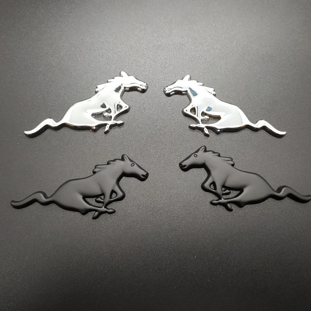 2 шт./компл. 3D Хром Металл Мустанг бег лошадь КРЫЛО боковой значок наклейка задний