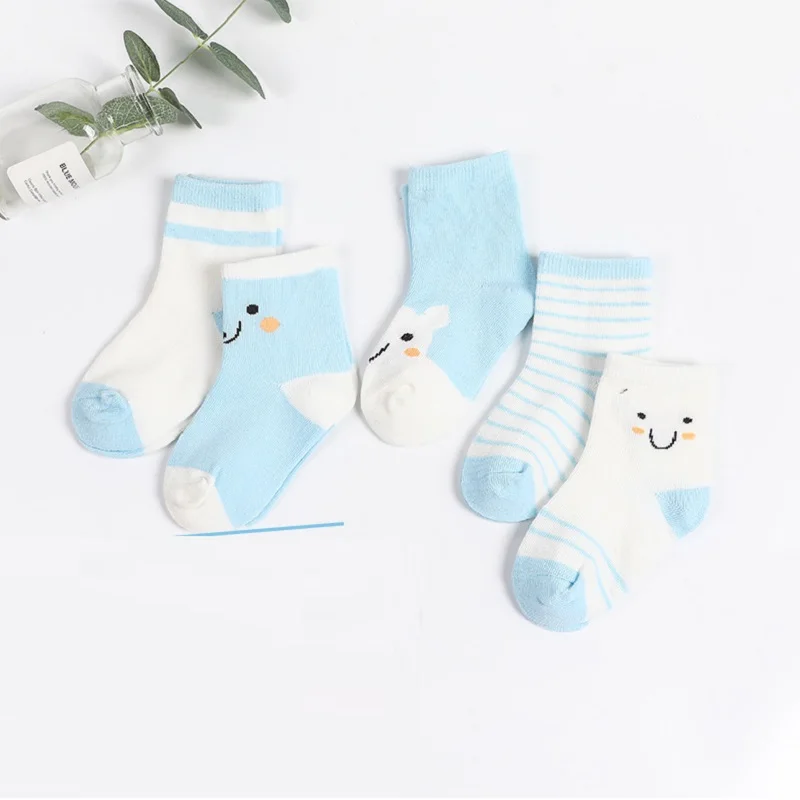 5 пара/лот носки для новорожденных хлопковые маленьких мальчиков и девочек