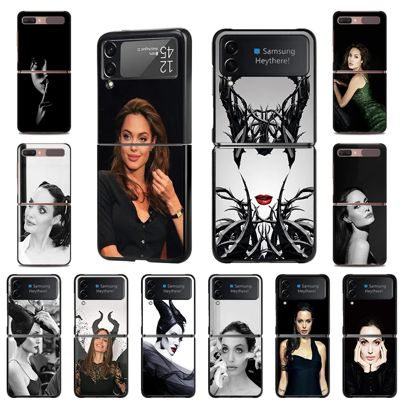 

Чехол для Samsung Galaxy Z Flip Flip3 5G Анджелина Джоли роскошный высококачественный черный чехол для телефона жесткий чехол Fundas Coque Capa