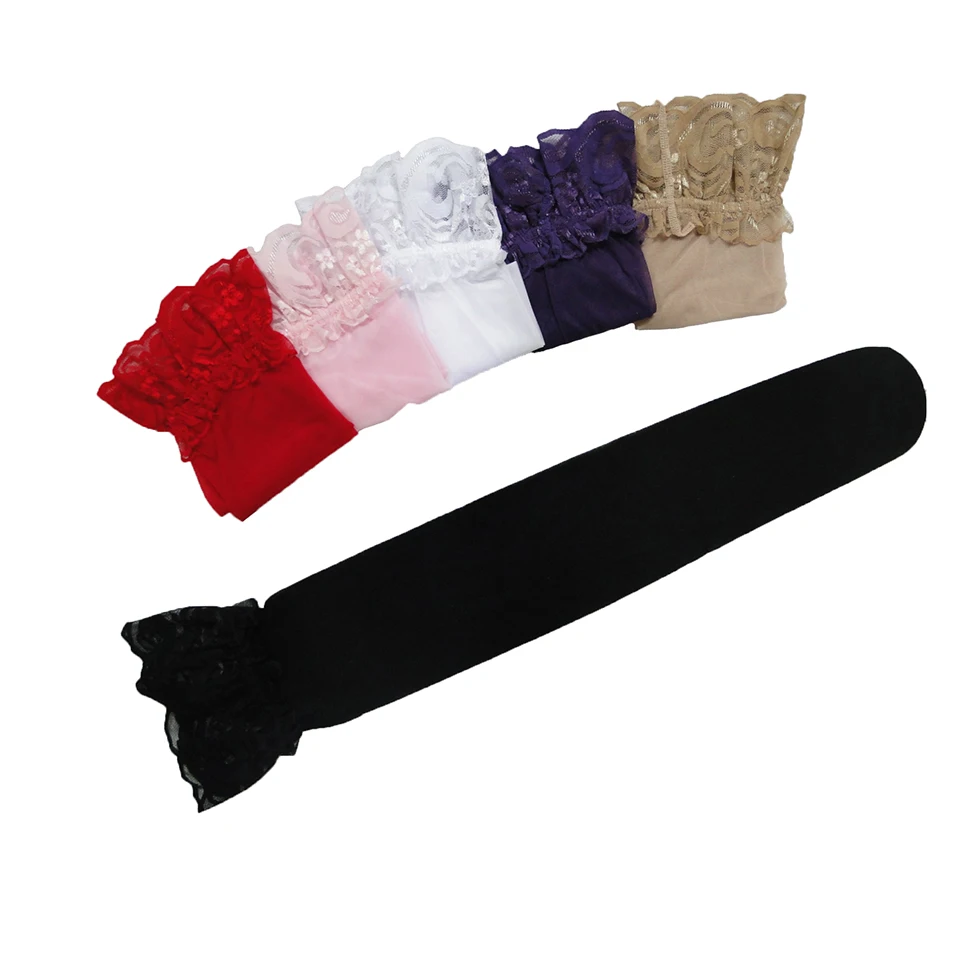 

Women Sheer Sexy Stockings Lace Top Thigh High Stockings Over The Knee Socks Nightclubs Pantyhose Women Non-slip Stockings