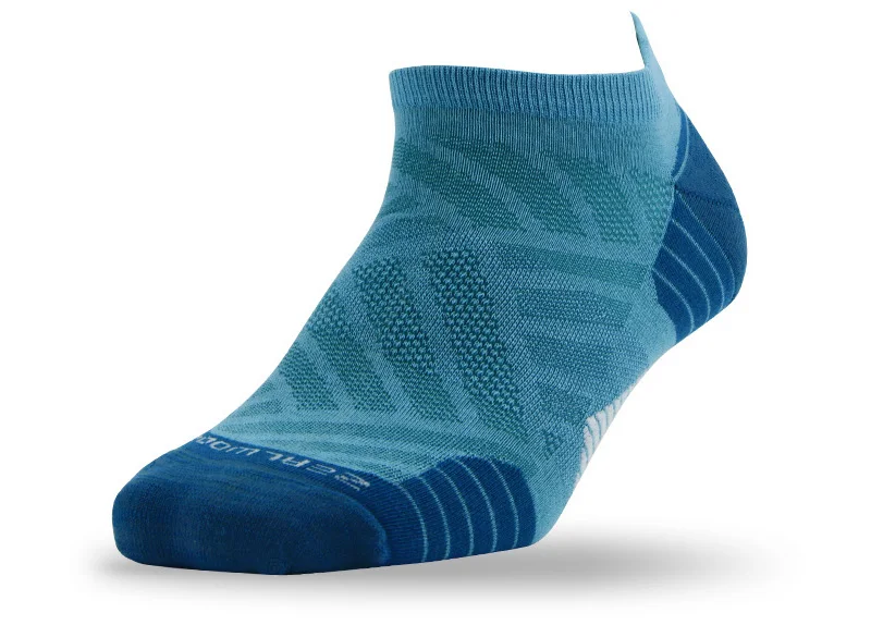1 pair blue Спортивные носки для бега, ZEALWOOD унисекс, мериносовая шерсть, антиблистерные носки для походов, 1/3 пар - Цвет: 1 pair blue