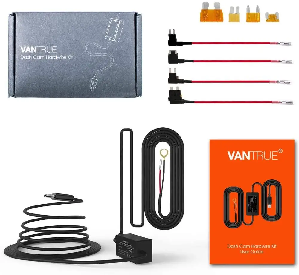 Комплект проводов Vantrue для видеорегистратора N4/T3/N2s с кабелем типа C и USB 12 В 24 в 5