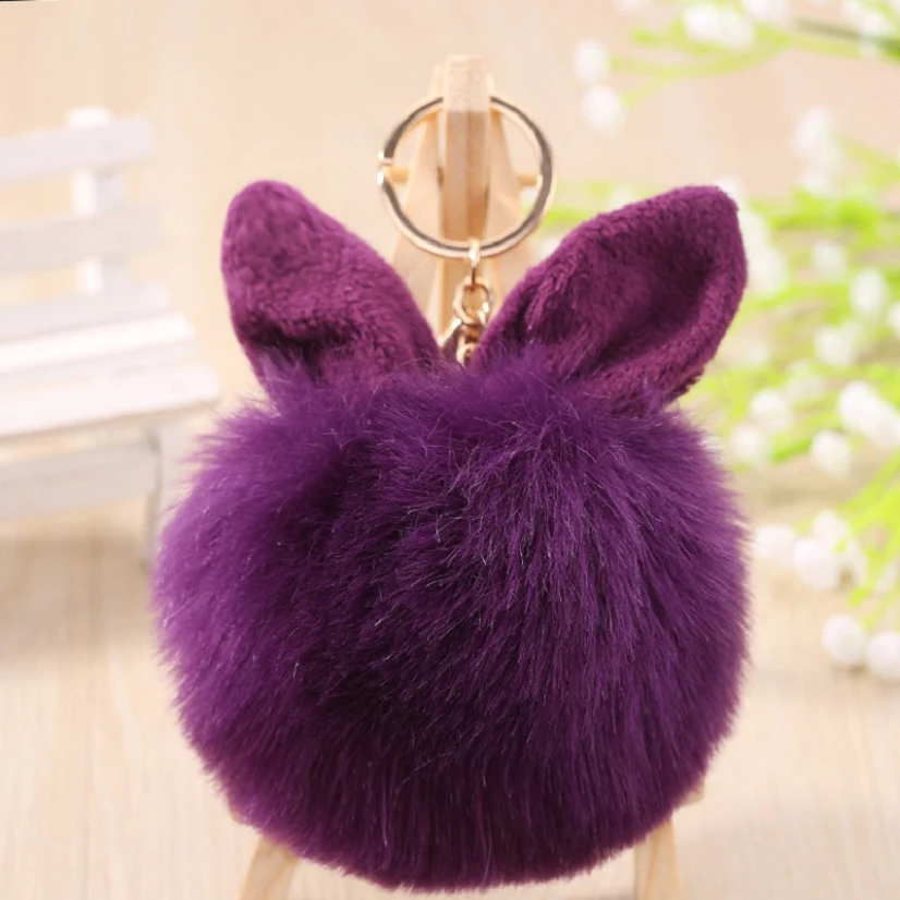 Женский брелок с подвеской в виде Помпона из искусственного меха 10 см | Украшения