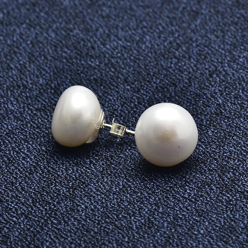 Чистый белый цвет 11-12 мм 925 пробы Серебряный пресноводный жемчуг для ручной