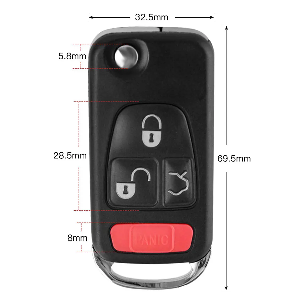 Раскладной чехол для дистанционного ключа OkeyTech Mercedes SLK E113 A C E S W168 W202 W203 W124 B200 A160