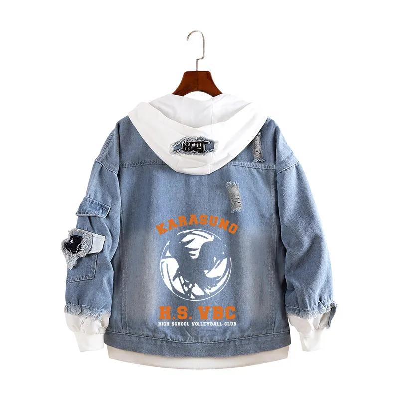 Аниме Haikyuu! Джинсовые джинсы костюм для косплея весенне-осенняя толстовка с