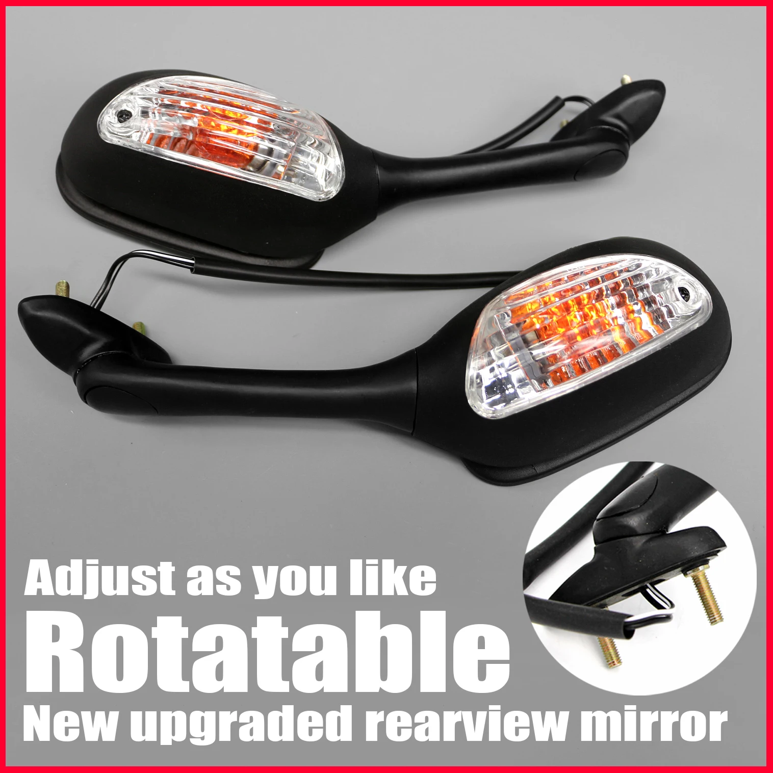 

Folded Rearview Side Mirror Turn Signal Fit for 2006 - 2021 GSXR750 GSXR600 GSX-R 750 K6 K7 K8 K9 K11 GSXR1000 2005 - 2016 2011