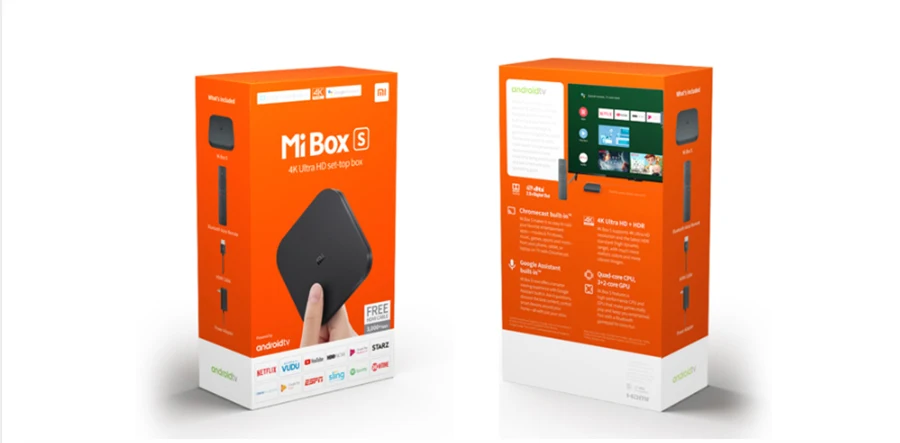 Xiaomi mi ТВ приставка S 4K HDR Android tv 8,1 Ultra HD 2G 8G wifi Google Cast Netflix телеприставка mi Box 4 медиаплеер