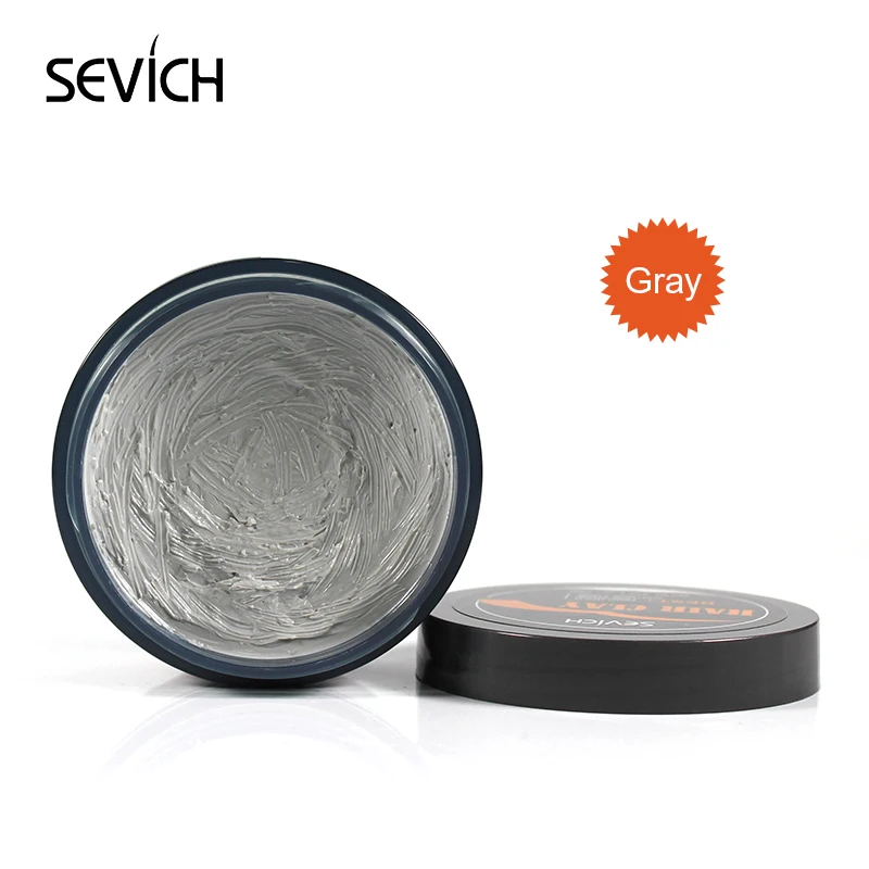 gray Sevich, 2 цвета, для мужчин, глина для волос, для сильного удержания, готовая Укладка волос, низкий блеск, стойкий воск для укладки волос, 100 г - Цвет: gray