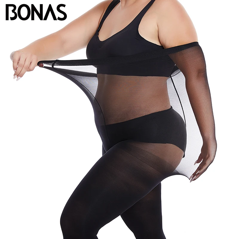 BONAS Весна 60D колготки XXXL эластичные женские сексуальные Экстра Размер черные