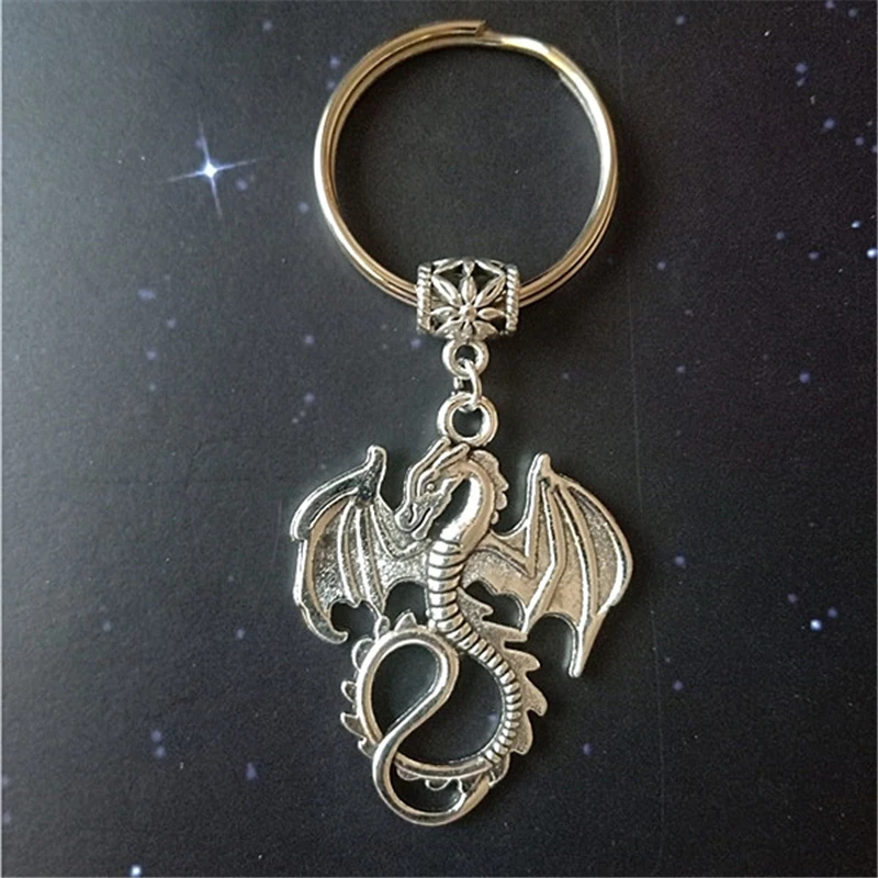 Брелок для ключей в ретро стиле с готическим летающим драконом|Брелоки| |