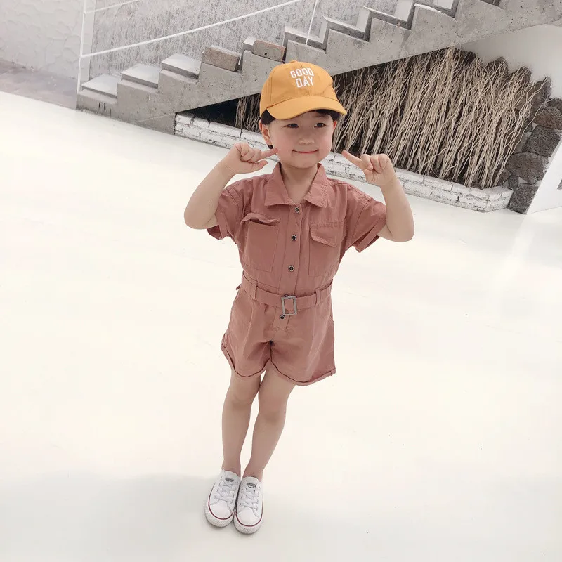 Summer Kids Clothing Rompers Fashion Korean Casual Short Sleeve Shorts Jumpsuit Baby Girl Clothes 1 2 3 4 5 Years Jumpsuits | Детская