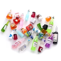 10pcslot mixed style resin charms simulation drink bottle pendant for women girls making diy necklace earrings accossories
