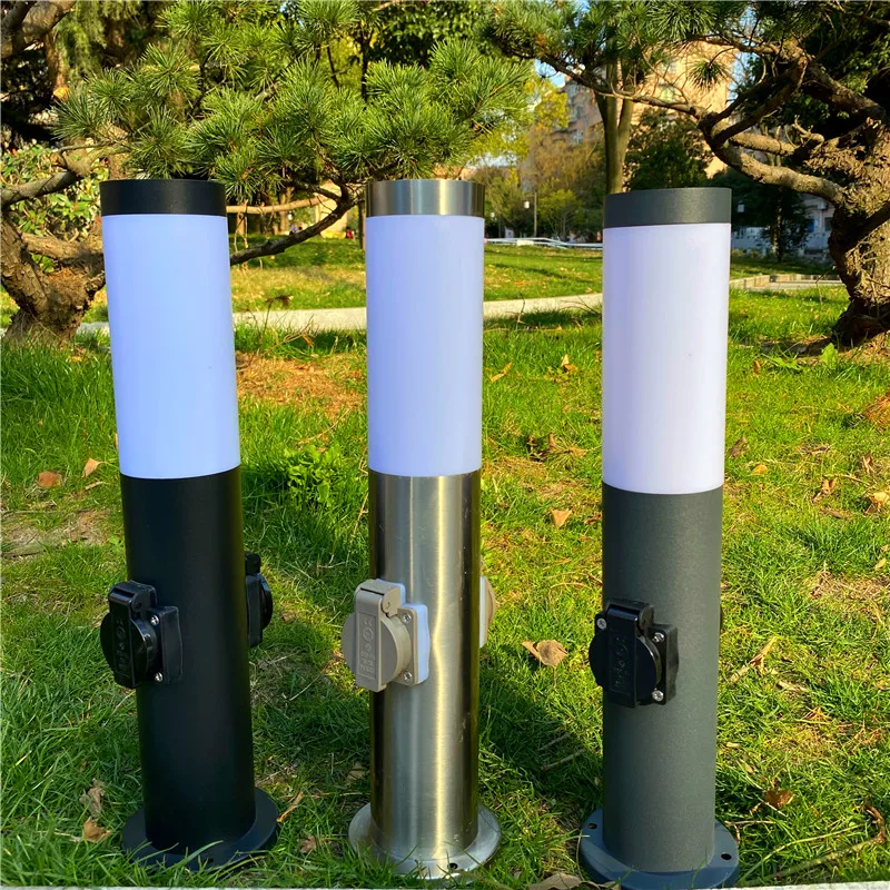Lâmpada de Jardim ao ar Coluna de Energia à Prova Lâmpada de Quintal Base para Jardim Livre com 2 Vias Soquete Dwaterproof Água E27 Decoração Gramado Lâmpada ue 3680w 16a