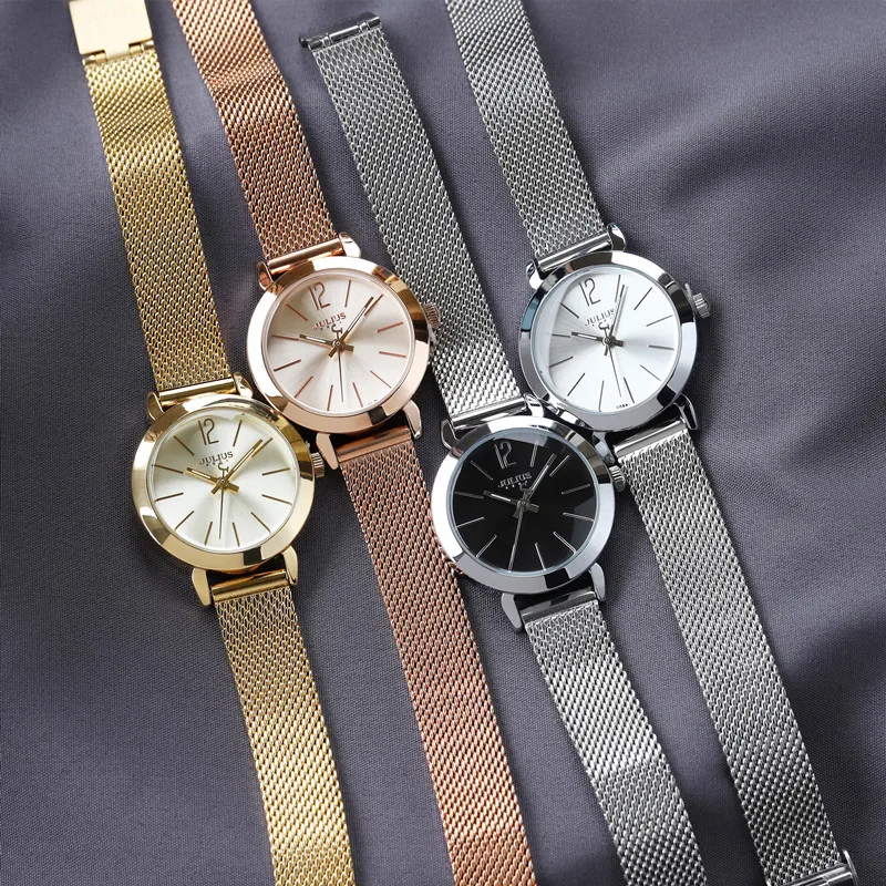 Ladies Fashion Simple Steel Mesh Band Quartz Watch Women Casual Waterproof Wristwatches Girl Silver Clock Female Gold Hour Gift enlarge