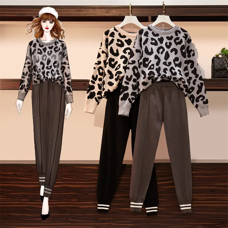 Женский Повседневный трикотажный спортивный костюм осенне зимний плотный