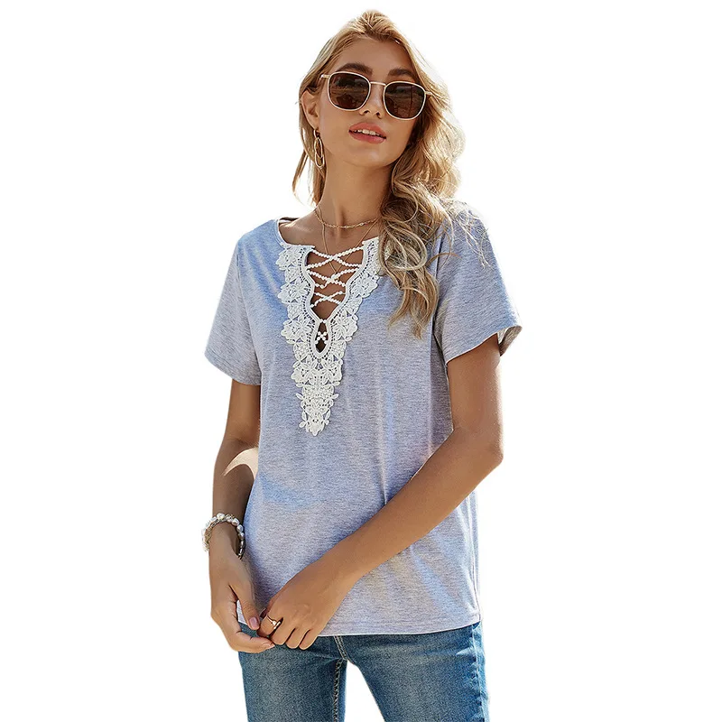 

Tshirt Women 2021 Summer Clothes for Female Slim V Neck Pullover Short Sleeve Femme T Shirts Tops Ladies Sexy Tee T-Shirts Top