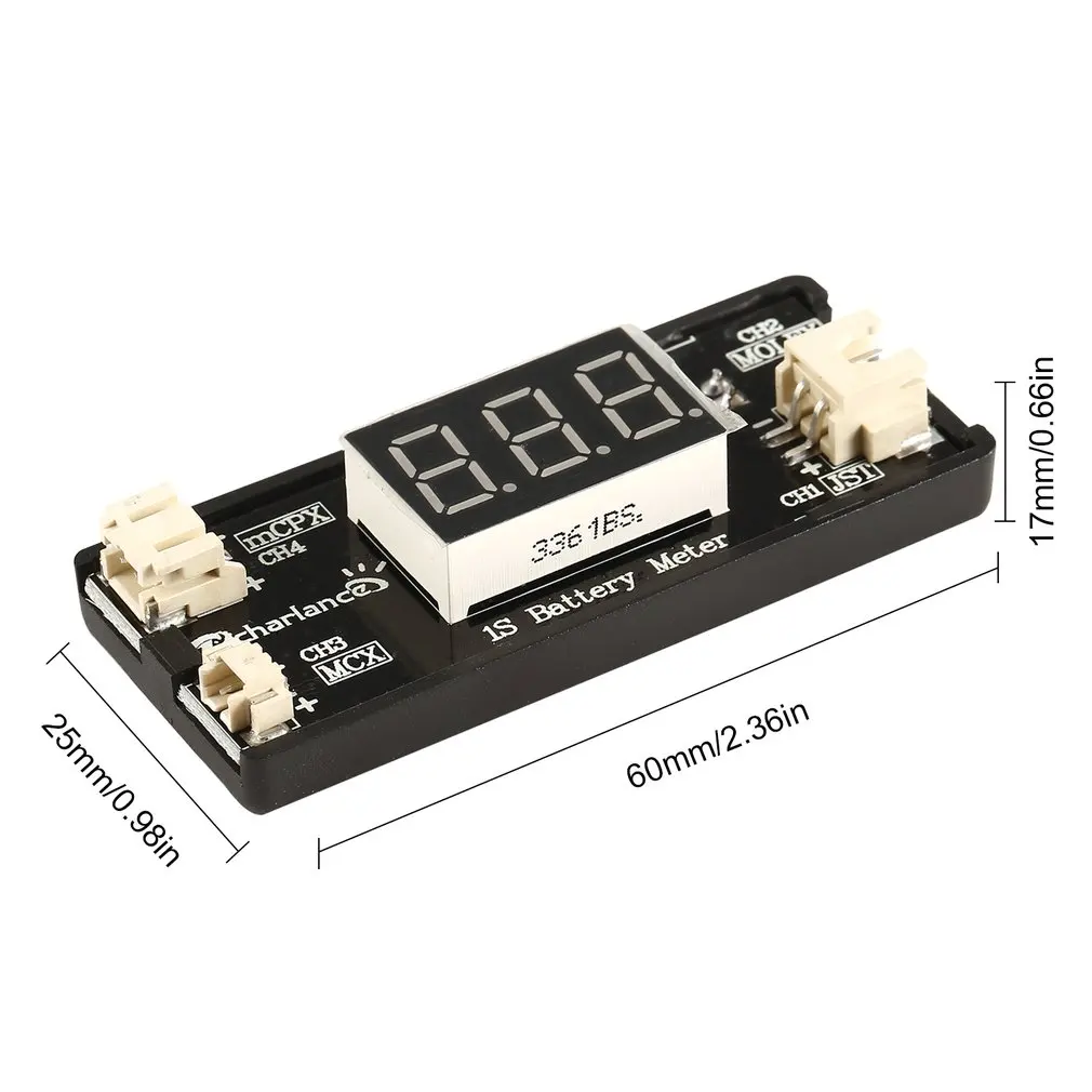1S LiPo батарея тестер напряжения Измеритель для RC Дрон Квадрокоптер поддержка JST MCX