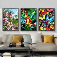 ruopoty 3pc butterfly animal colour flower painting by numbers kits picture by number hand made home decor artwork