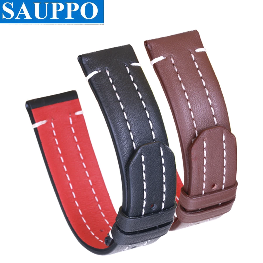 Ремешок SAUPPO мужской из телячьей кожи подходит для Carl F.Bucherer PATRAVI черный коричневый