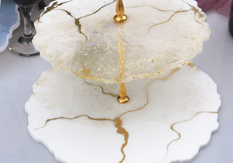 

DIY Three-layer Fruit Tray Tea Tray Silicone Mold Resin Glue Set Tray Coaster