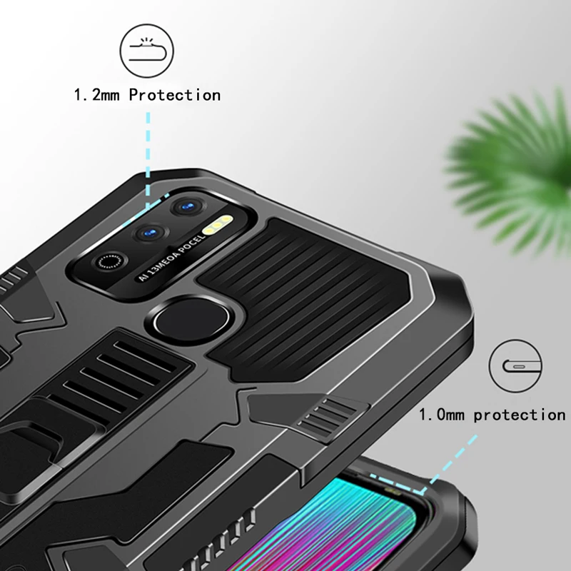 shockproof phone case for infinix hot 9play 10play 11play strong anti fall kickstand protective cover for infinix note 7 lite free global shipping