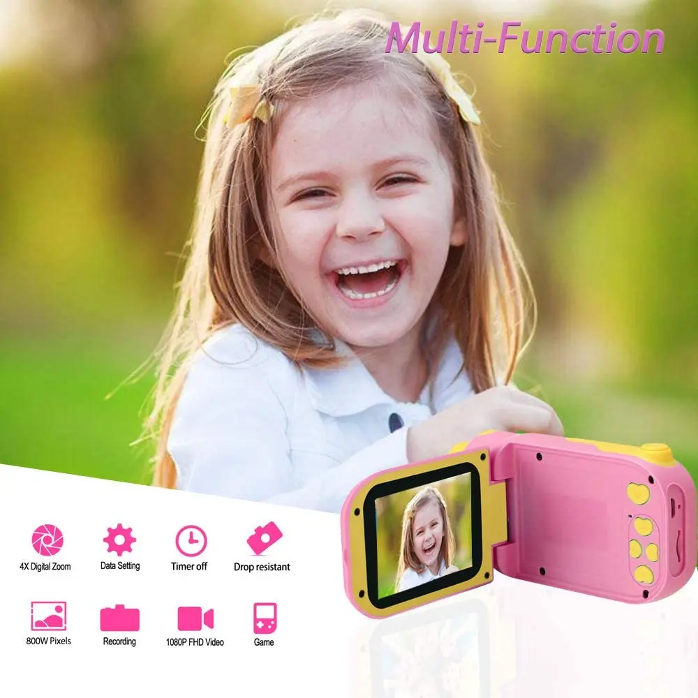 New  2.2 Inch Lcd Screen Kids Camera Mini Digital Photo Children Camera Rechargeable Action Camcorder Children Video  Toys Gift