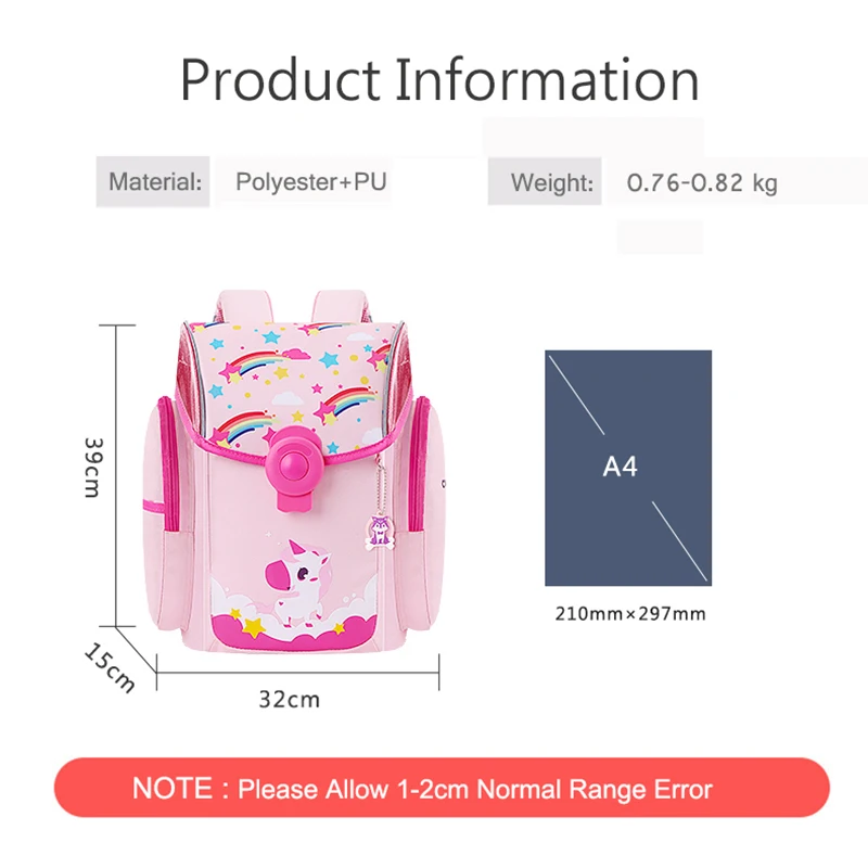 Children School Bags for Boys Orthopedic Waterproof School Backpacks Girls Kids Cartoon Dinosaur Unicorn Backpack for 6-12 Year